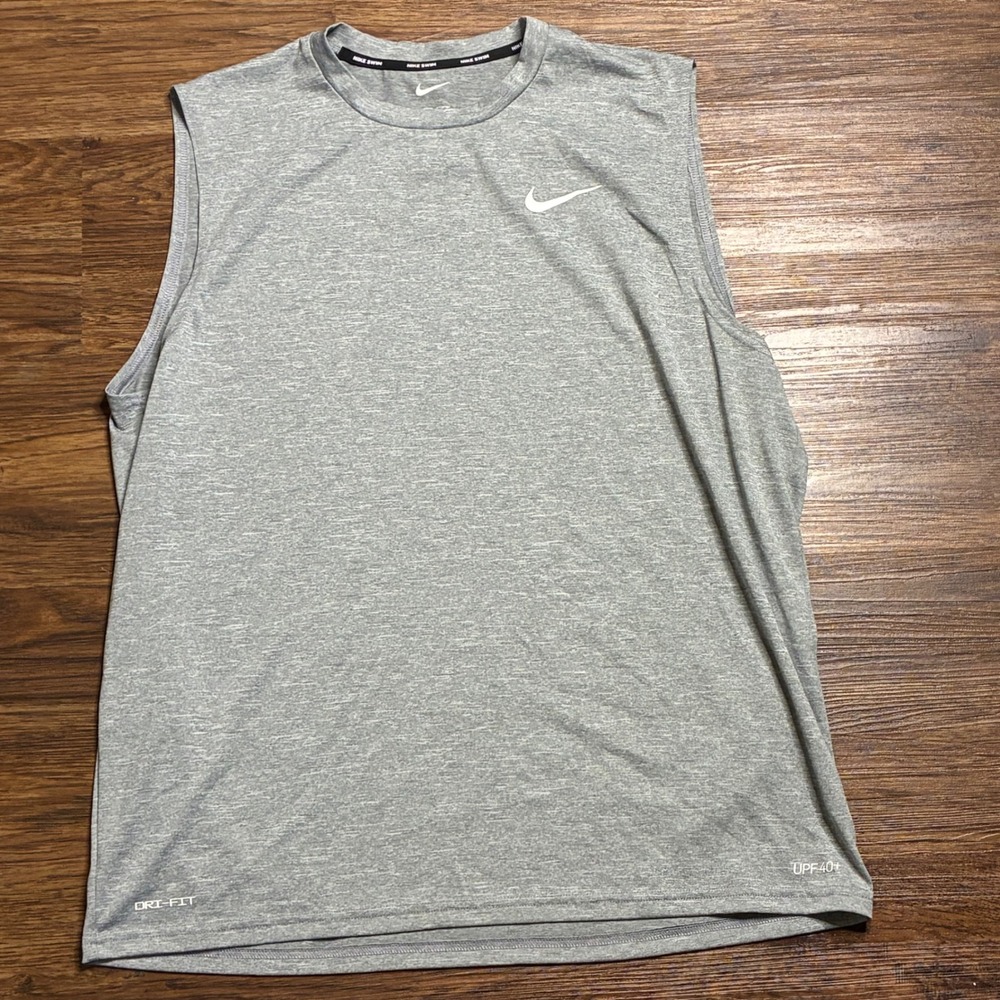 Nike Swim Dri-Fit UPF 40+ Sleeveless Tank Top Gray NESSA588-090 Men's Size L